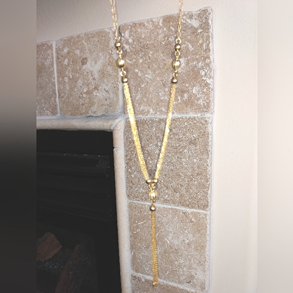 New 14k YG over sterling silver tassels necklace